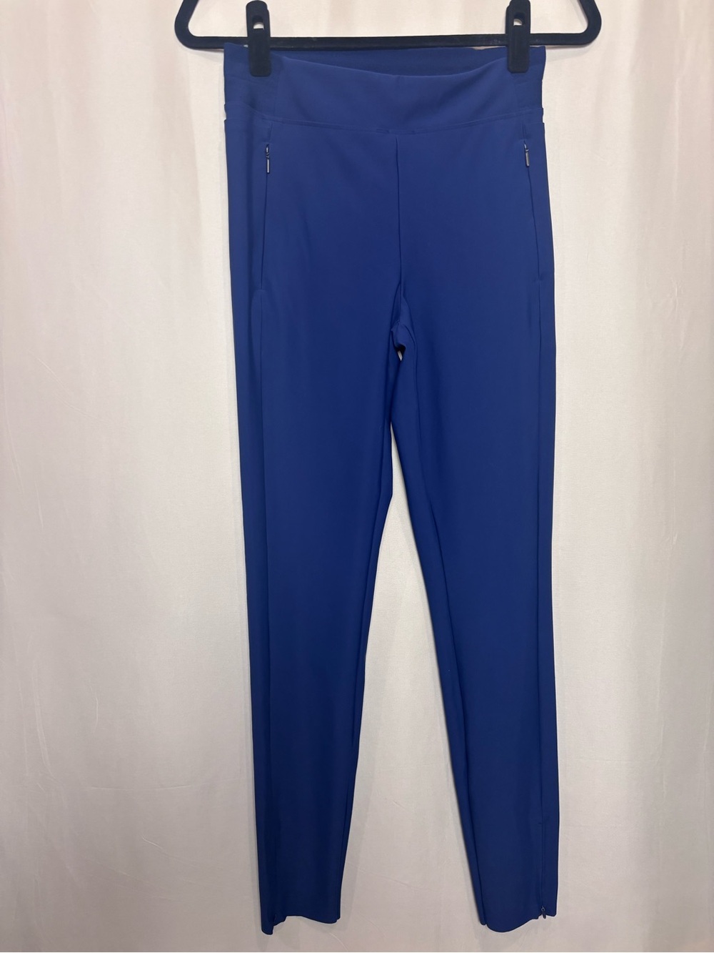 Athleta Stellar Tight Blue High Rise Zip Pocket Trouser Size 4 Tall